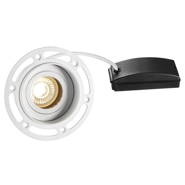 Trimless Round Plaster‑In Downlight – 50W GU10, Matt White