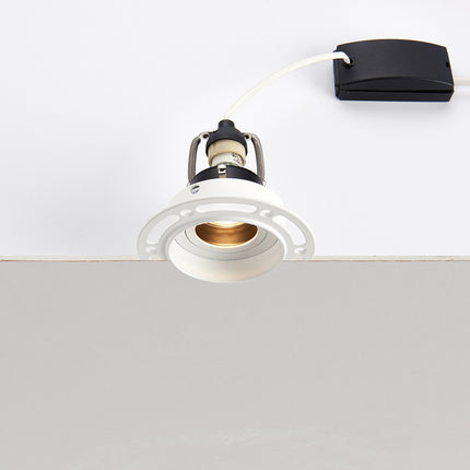 Trimless Round Plaster‑In Downlight – 50W GU10, Matt White