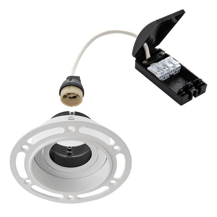 Trimless Round Plaster‑In Downlight – 50W GU10, Matt White