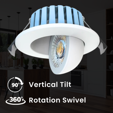 3CCT Fire‑Rated Tilt Adjustable Downlight – 7 W, 700 lm, IP65 White