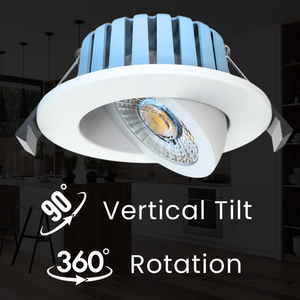 3CCT Fire‑Rated Tilt Adjustable Downlight – 7 W, 700 lm, IP65 White