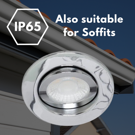 3CCT Fire‑Rated Tilt Adjustable Downlight – 7 W, 700 lm, IP65 Brushed Chrome