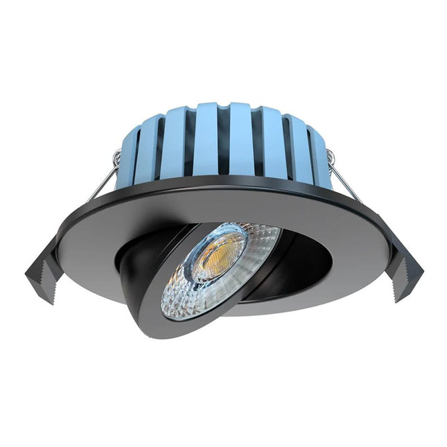 LED downlight with blue accent on a white background