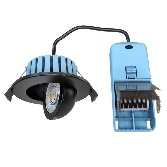 3CCT Fire‑Rated Tilt Adjustable Downlight – 7 W, 700 lm, IP65 Black