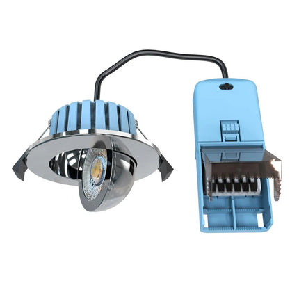 3CCT Fire‑Rated Tilt Adjustable Downlight – 7 W, 700 lm, IP65 Polished Chrome