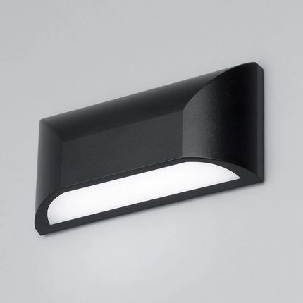 Outdoor Curved Down Wall Light – 5W LED, 4000K Neutral White, IP55, Black