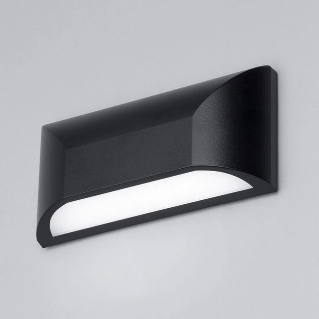 Outdoor Curved Down Wall Light – 5W LED, 4000K Neutral White, IP55, Black