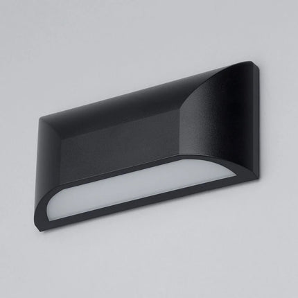 Outdoor Curved Down Wall Light – 5W LED, 4000K Neutral White, IP55, Black