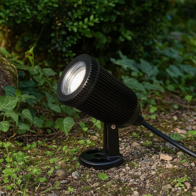 Adjustable Outdoor Garden Spot Light – GU10, Wall or Spike Mount, IP65, Black