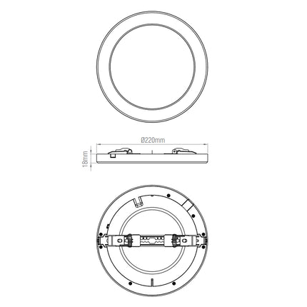 Adjustable 3CCT Flush Downlight - 18 W, IP44 (Cut-Out 50–180mm), Matt white