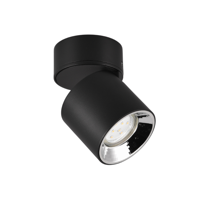 Single Adjustable Spotlight – GU10 Ceiling Light, Matt Black, IP20