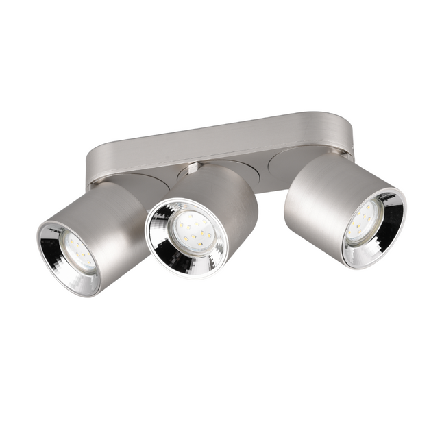 Triple Adjustable Modern Spotlight – GU10 Ceiling Light, Matt Nickel, IP20