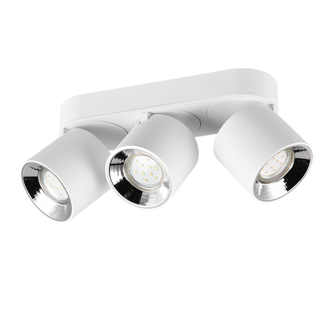Triple Adjustable Modern Spotlight – GU10 Ceiling Light, Matt White, IP20