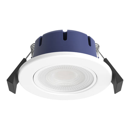 Spey 4CCT Tilt Fire‑Rated Downlight – 5 W, 580 lm, IP65, Adjustable Tilt White Fitting