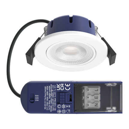 LED downlight with driver on a white background