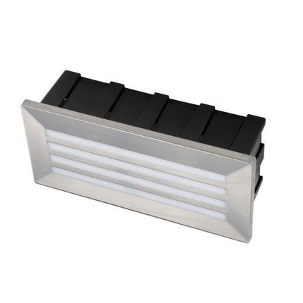 LED Slim Brick Step Light – Integrated LED, IP65, Brushed Nickel