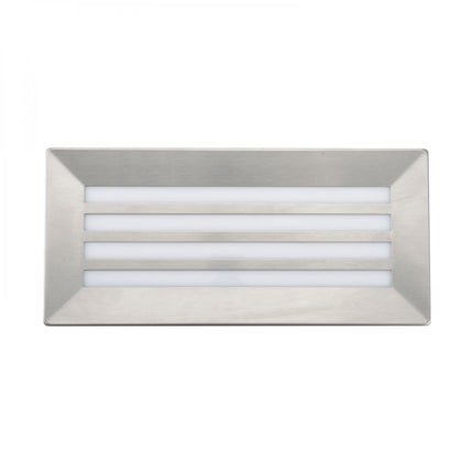 LED Slim Brick Step Light – Integrated LED, IP65, Brushed Nickel