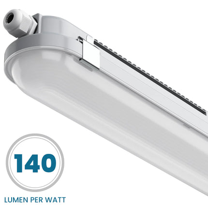 4ft Non-Corrosive Twin LED Batten – High Lumen 4900lm, CCT Tri-Colour, Multi-Wattage, IP65, Standard