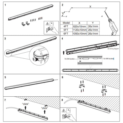 4ft Non-Corrosive Twin LED Batten – High Lumen 4900lm, CCT Tri-Colour, Multi-Wattage, IP65, Standard