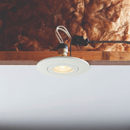 Large Bezel Retrofit Conversion Downlight, GU10 50W – Matt White