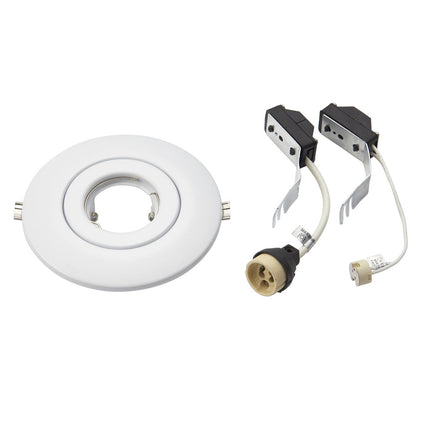 Large Bezel Retrofit Conversion Downlight, GU10 50W – Matt White