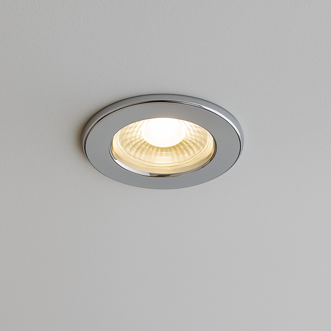 3CCT 5W Fire-Rated LED Downlight - Fire Rated 30/60/90 min - IP65, Polished Chrome