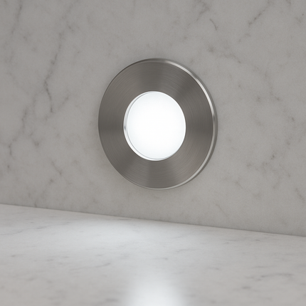 LED Recessed Bathroom Plinth/Floor Light – 30mm, 12V, IP68 316 Marine Grade Stainless, 4000K Neutral White