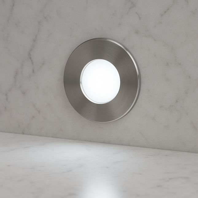 LED Recessed Bathroom Plinth/Floor Light – 30mm, 12V, IP68 316 Marine Grade Stainless, 4000K Neutral White