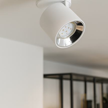 Single Adjustable Spotlight – GU10 Ceiling Light, Matt White, IP20