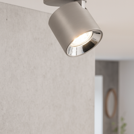 Single Adjustable Spotlight – GU10 Ceiling Light, Matt Nickel, IP20