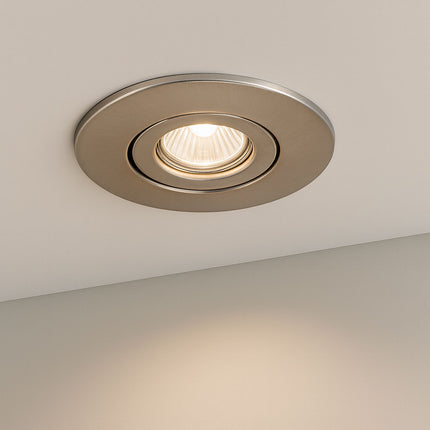 Large Bezel Retrofit Conversion Downlight, GU10 50W – Brushed Chrome