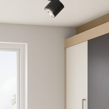 Single Adjustable Spotlight – GU10 Ceiling Light, Matt Black, IP20