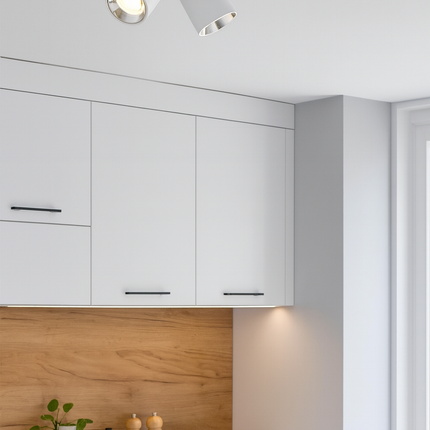 Twin Adjustable Modern Spotlight – GU10 Ceiling Light, Matt White, IP20