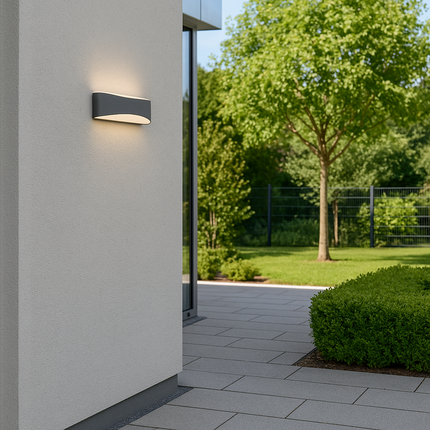 Outdoor Wall Light – 9W LED, 1200lm, 3000K Warm White, IP65, Anthracite, Up & Down