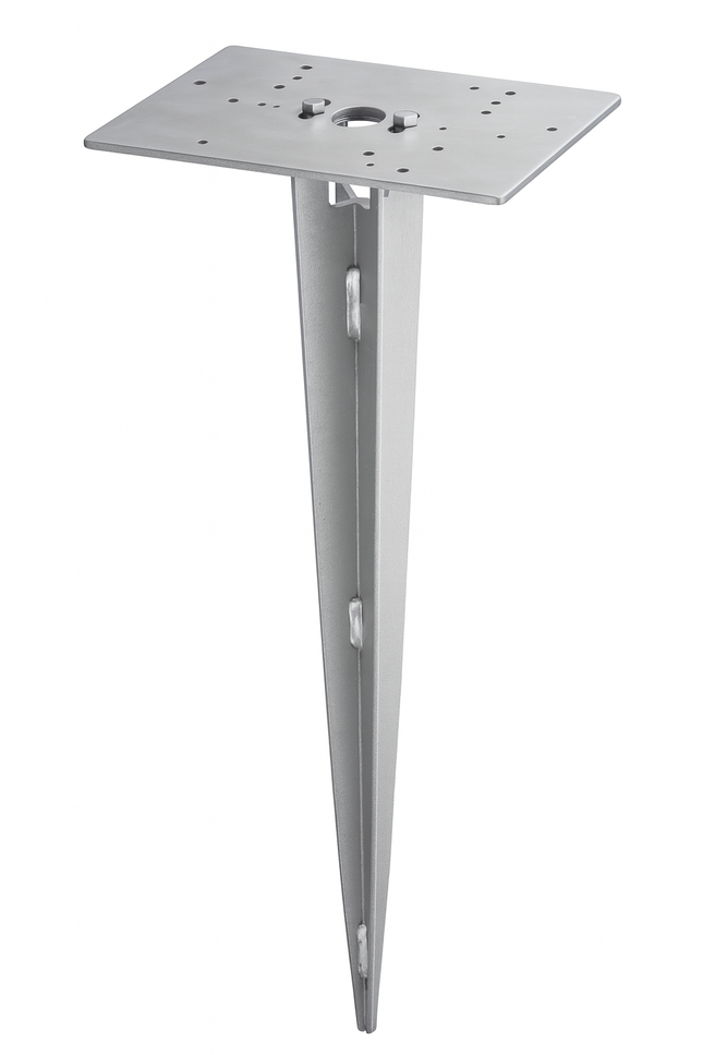 Universal Ground Earth Spike for Outdoor Garden Lights, Matt Nickel, 405 mm
