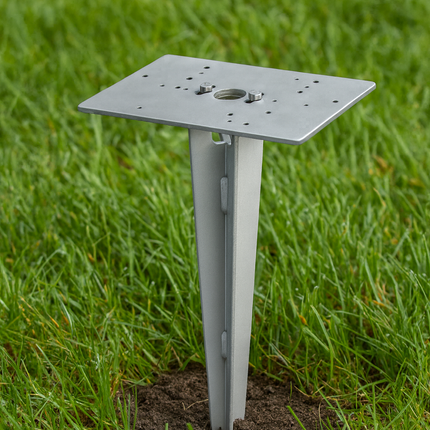 Universal Ground Earth Spike for Outdoor Garden Lights, Matt Nickel, 405 mm
