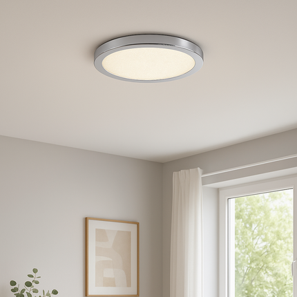 Crystal Effect Ceiling/Wall Light – 13W LED, 1500lm, 3000K Warm White, IP44, Chrome