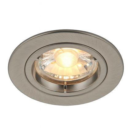 Die Cast Aluminium Fixed Downlight – IP20, GU10, Brushed Chrome