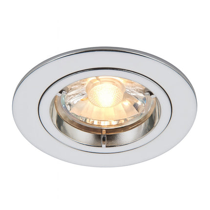 Die Cast Aluminium Fixed Downlight – IP20, GU10, Polished Chrome