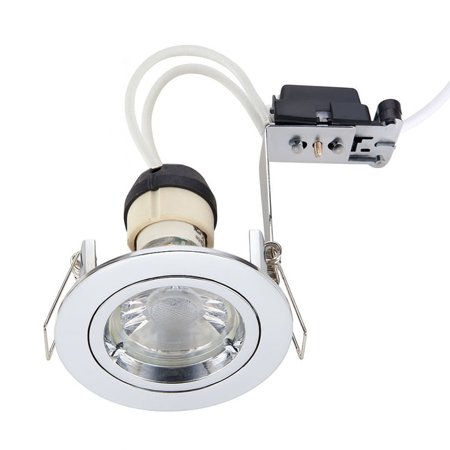 Die Cast Aluminium Fixed Downlight – IP20, GU10, Polished Chrome