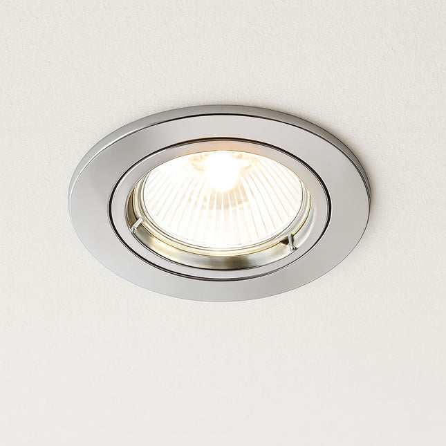 Die Cast Aluminium Fixed Downlight – IP20, GU10, Polished Chrome