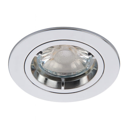 Die Cast Aluminium Fixed Downlight – IP20, GU10, Polished Chrome