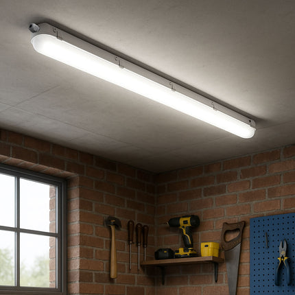 4ft Non-Corrosive Twin LED Batten – High Lumen 4900lm, CCT Tri-Colour, Multi-Wattage, IP65, Standard