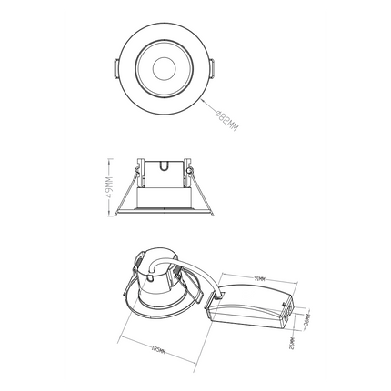 TRADE 10 PACK - 3CCT 5W Fire-Rated LED Downlight - Fire Rated 60/90 min - IP65, Matt White