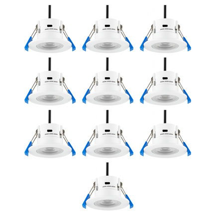 TRADE 10 PACK - 3CCT 5W Fire-Rated LED Downlight - Fire Rated 60/90 min - IP65, Matt White