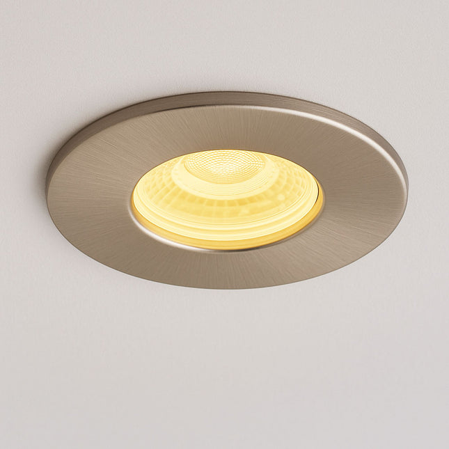 4CCT 5/7W Fire-Rated LED Downlight - Fire Rated 30/60/90 min - IP65, Satin Nickel