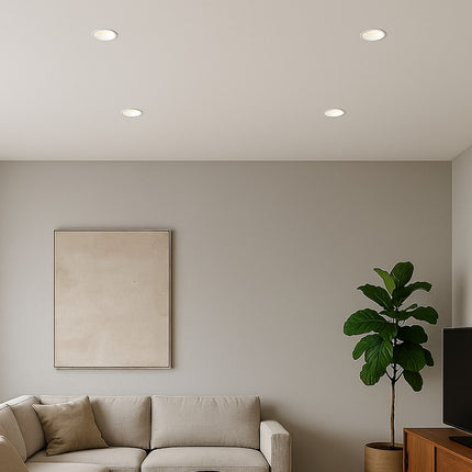 Ravel Fire Rated Trimless Plaster-In Downlight - White GU10