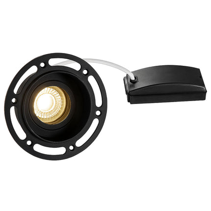 Trimless Round Plaster‑In Downlight – 50W GU10, Matt Black