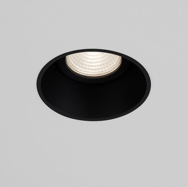 Ravel Fire Rated Trimless Plaster-In Downlight - Matt Black GU10