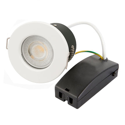 Fire-Rated 30/60/90 min Open Back Downlight – IP20, GU10, Matt White